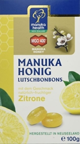 Manuka Health MGO 400 plus Zitronen Lutschbonbons, 1er Pack (1 x 120 g) - 1